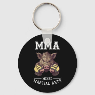 Funny Mma Boar - Thai Boxing Cage Fighting Key Ring