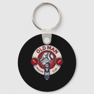 Funny Mma Old Man Boxing Club Combat Sports Appare Key Ring