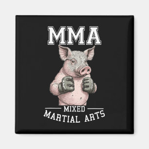 Funny Mma Pig - Thai Boxing Cage Fighting Magnet
