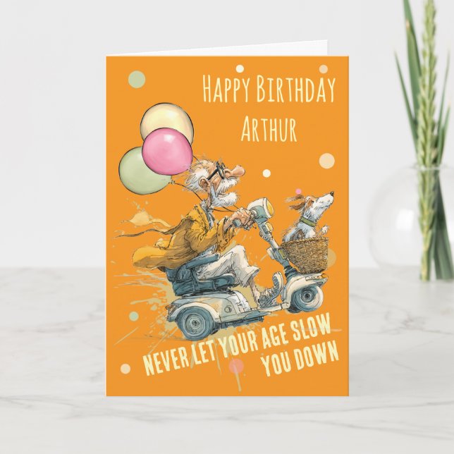 ~Funny Mobility Scooter Birthday Card (Front)