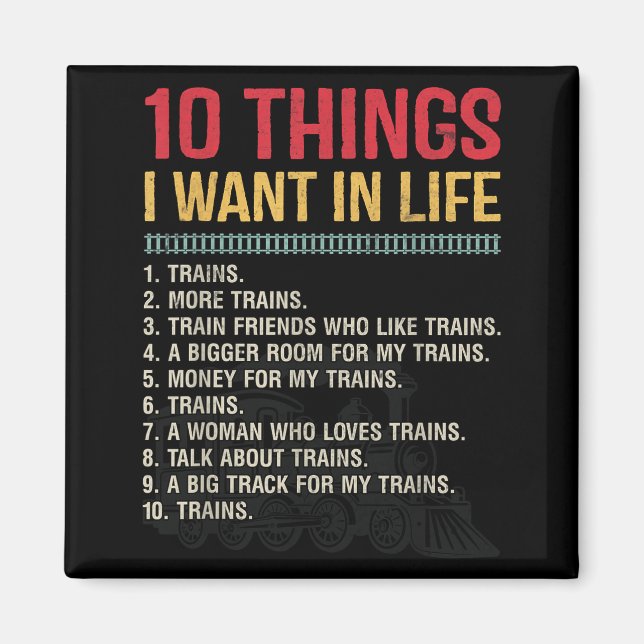 Funny Model Railroad Conductor Train Lover Locomot Magnet (Front)