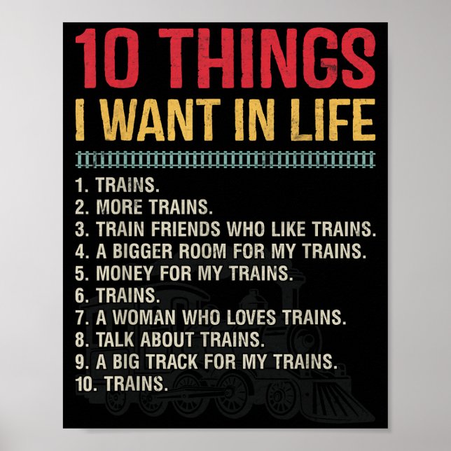 Funny Model Railroad Conductor Train Lover Locomot Poster (Front)