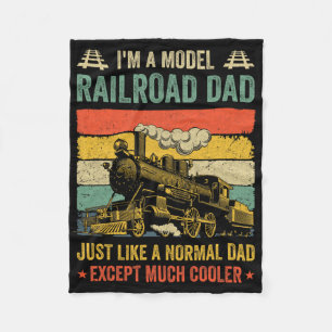 Funny Model Railroad Train Cool Dad Fathers Day Re Fleece Blanket