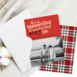Funny Modern 1 photo Christmas Holiday Card<br><div class="desc">"It's a beautiful,  wonderful,  messy life" This fun modern style Holiday card shows off your perfectly imperfect family. The design has room for your custom photo and holiday greeting.</div>