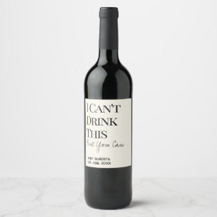 Funny Modern Baby Reveal Pregnancy Announcement Wine Label