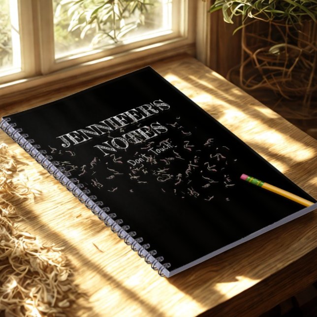 Funny Modern Black and White Personalised Name Notebook (Creator Uploaded)