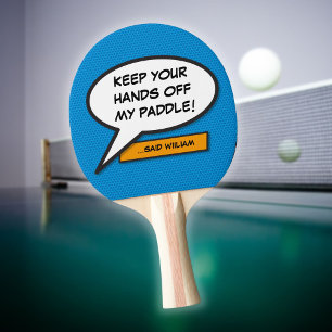 Funny Modern Cool Personalised Speech Bubble Ping Pong Paddle