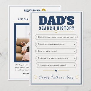 Funny Modern Dad's Search HistoryFather's Day Card