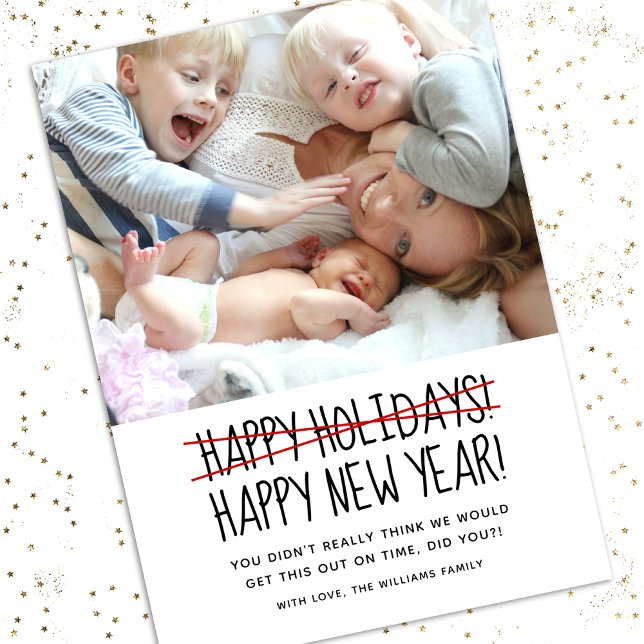 Funny Modern Happy New Year Holiday Card (Creator Uploaded)