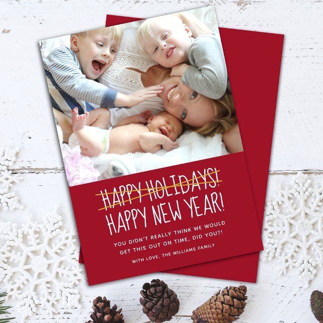 Funny Modern Happy New Year Holiday Card (Creator Uploaded)