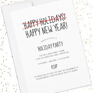 Funny Modern Late Holiday Party Invitation