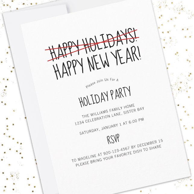 Funny Modern Late  Holiday Party Invitation (Creator Uploaded)