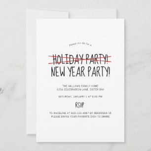 Funny Modern Late Holiday Party Invitation