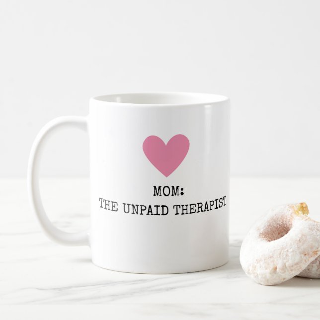 Funny Modern Mum Therapist Mothers Day Chic  Coffee Mug (With Donut)