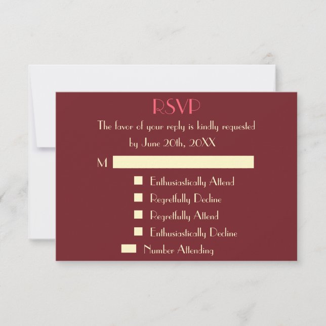 Funny Modern Personalised Wedding RSVP Invitation (Front)