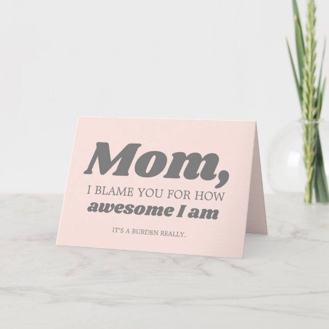 Funny Modern Retro Mothers Day Card (Front)