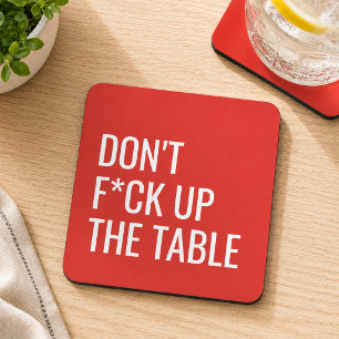 Funny Modern Sarcastic Housewarming Humour Red Coaster
