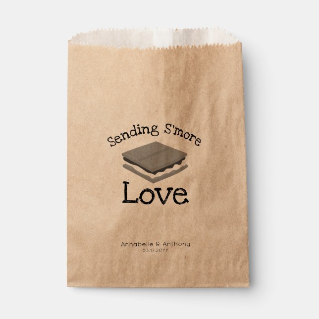 Funny Modern Sending Smore Love Wedding Treat Favour Bag (Front)