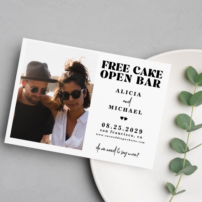 Funny modern simple photo wedding save the date announcement postcard (Creator Uploaded)