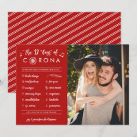 Funny Modern Twelve Days of Corona Red Photo