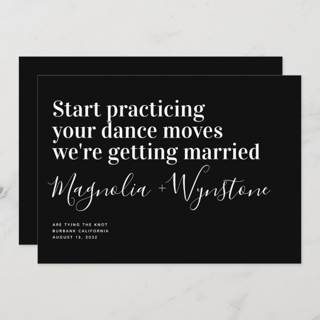 Funny Modern Typography Wedding Save The Date (Front/Back)
