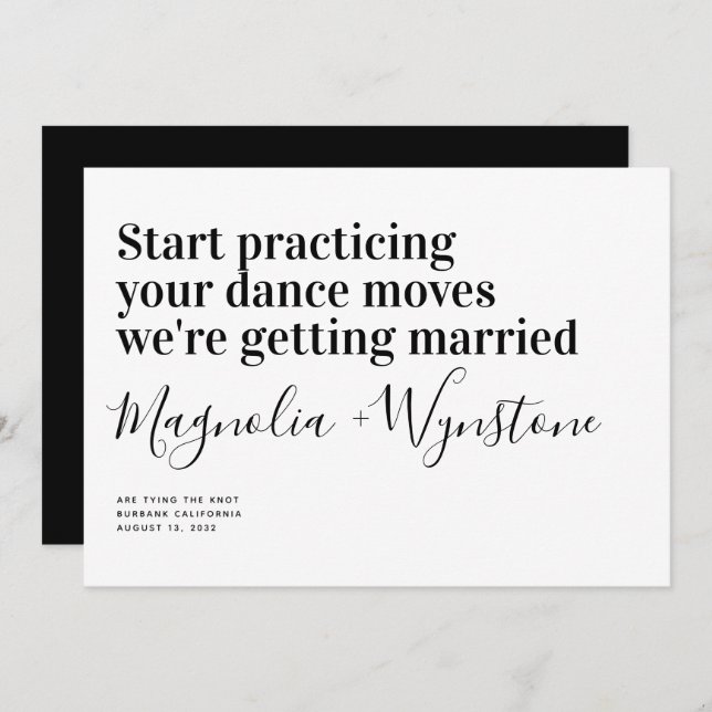 Funny Modern Typography Wedding Save The Date (Front/Back)