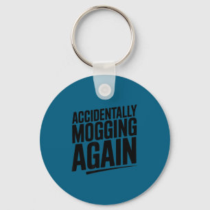 Funny mogging again meme key ring