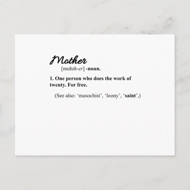 FUNNY MOM QUOTES Happy Mothers Day Mum Cool Mum Postcard (Front)