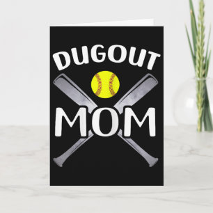 Funny Mom Softll Dugout Mom Cool Softll Mom Card