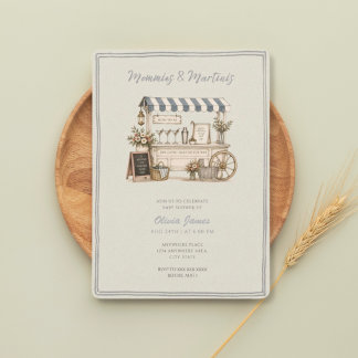 Funny mommies and martinis baby shower invitation