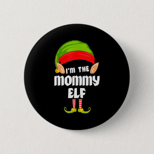 Funny Mommy Elf Matching Family Group Pj Christmas 6 Cm Round Badge