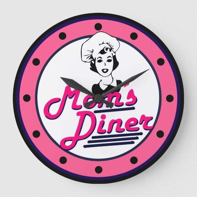 Funny Moms Kitchen Wall Large Clock (Front)