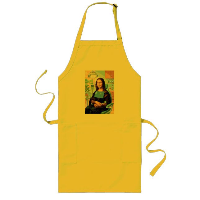 Funny Mona Lisa Dentist Dental Office Art Decor -  Long Apron (Front)