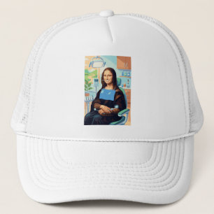 Funny Mona Lisa Dentist Dental Office Art Decor - Trucker Hat