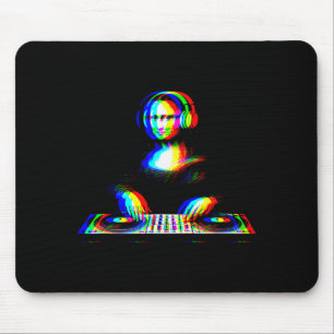 Funny Mona Lisa Dj Varwave Techno Rave Edm Music P Mouse Pad