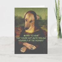 Funny Mona Lisa Dog Get Well