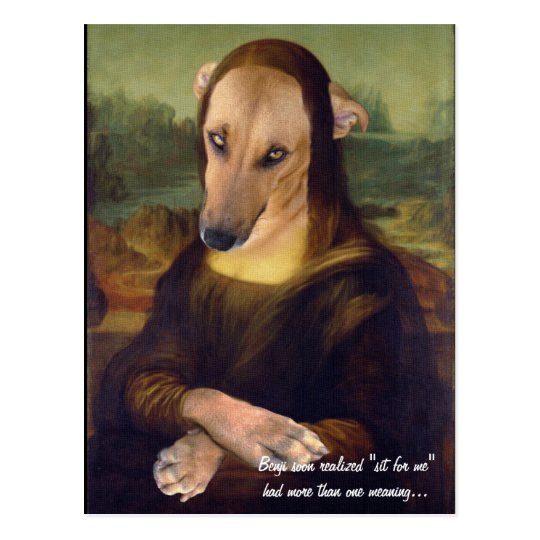 Funny Mona Lisa Dog Meme Picture Postcard | Zazzle.com.au