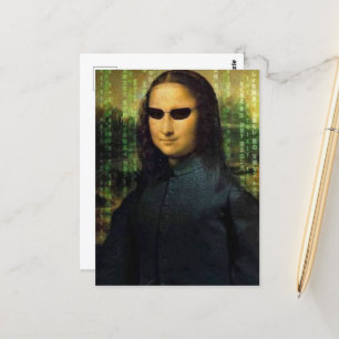 Funny Mona Lisa matrix Leonardo da Vinci Postcard