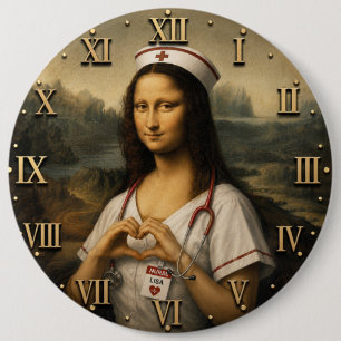 Funny Mona Lisa Nurse RN & Nursing Office Decor 6 Cm Round Badge