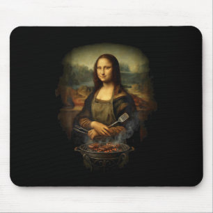 Funny Mona Lisa Tmaster Bbq Smoker Grill Party Mouse Pad