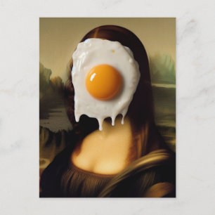 Funny Mona With Egg on Her Face Postcard
