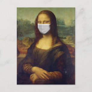 Funny Monalisa Wears Coronavirus Facial Mask Postcard
