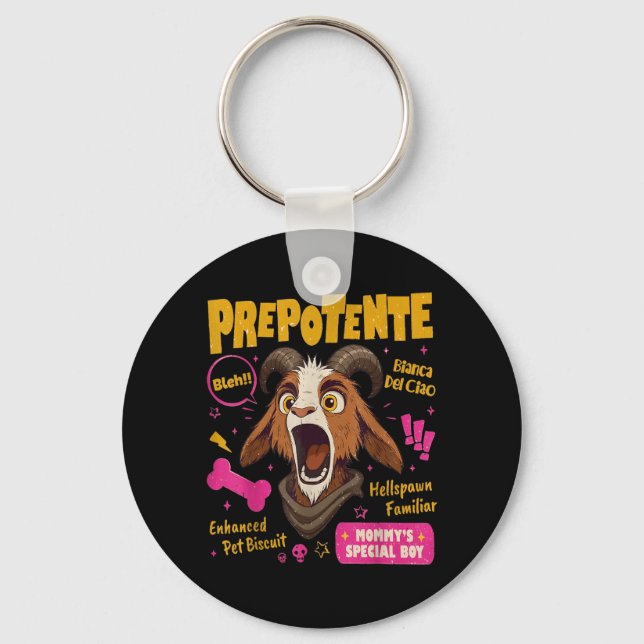 Funny Mongo is Appalled Princess Cat Riding Key Ring (Front)