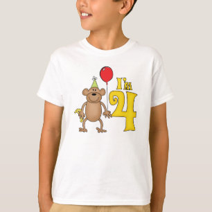 Funny Monkey 4th Birthday T-Shirt