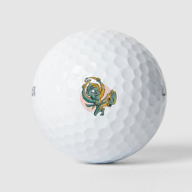 Funny Monkey Banana Fighter Golf Balls (Front)