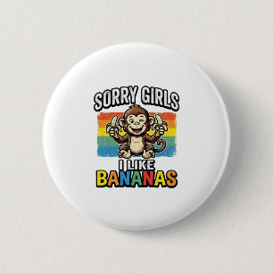 Funny Monkey Banana Vintage Engraving Shirt Design 6 Cm Round Badge