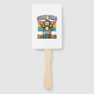 Funny Monkey Banana Vintage Engraving Shirt Design Hand Fan