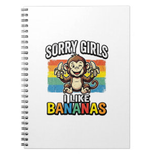 Funny Monkey Banana Vintage Engraving Shirt Design Notebook