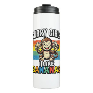 Funny Monkey Banana Vintage Engraving Shirt Design Thermal Tumbler