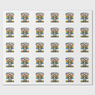 Funny Monkey Banana Vintage Engraving Shirt Design Wrapping Paper